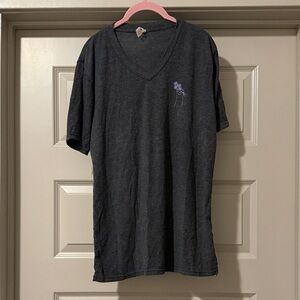 Gray V-Neck Cat Shirt